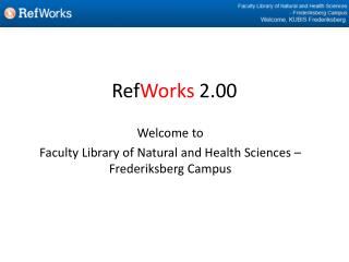 Ref Works 2.00