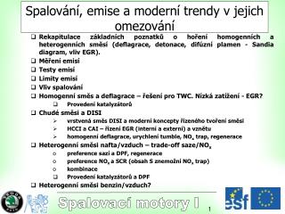 Spalování, emise a moderní trendy v jejich omezování