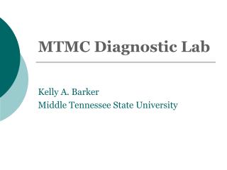 MTMC Diagnostic Lab