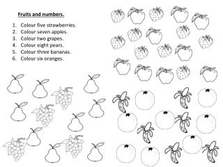 Fruits and numbers .