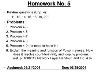 Homework No. 5