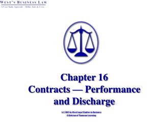 Chapter 16 Contracts — Performance and Discharge