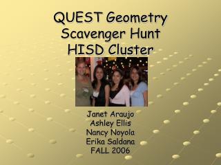 QUEST Geometry Scavenger Hunt HISD Cluster
