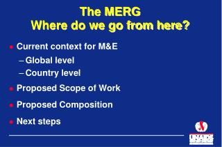 The MERG Where do we go from here?