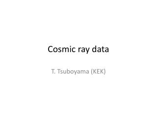 Cosmic ray data