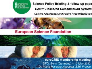 Science Policy Briefing &amp; follow-up paper Health Research Classification Systems