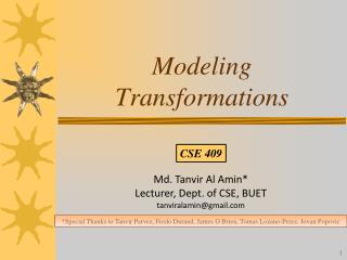 Modeling Transformations