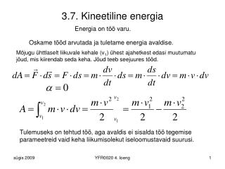 3.7. Kineetiline energia