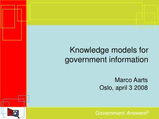 Knowledge models for government information