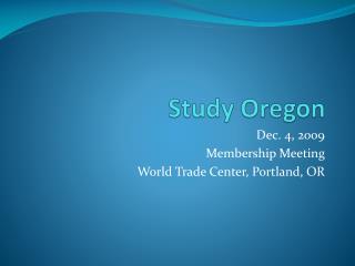 Study Oregon