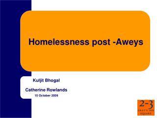 Homelessness post -Aweys