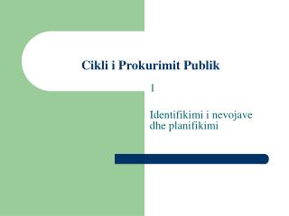 Cikli i Prokurimit Publik