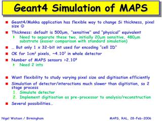 Geant4 Simulation of MAPS