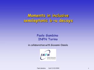 Moments in inclusive semileptonic b → u decays