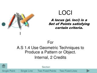 A locus (pl. loci) is a Set of Points satisfying certain criteria.