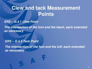 Clew and tack Measurement Points