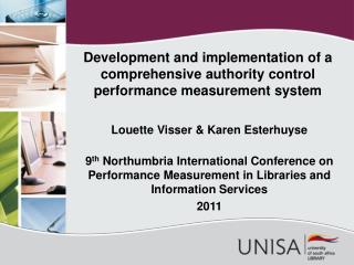 Development and implementation of a comprehensive authority control performance measurement system
