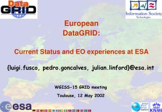 European DataGRID: Current Status and EO experiences at ESA