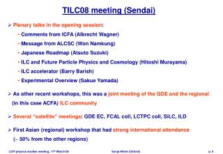TILC08 meeting (Sendai)