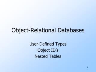 Object-Relational Databases