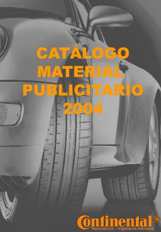 CATÁLOGO MATERIAL PUBLICITARIO 2004