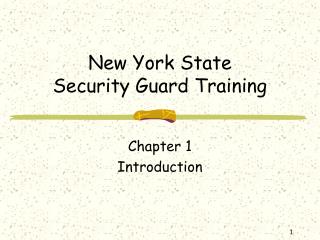 New York State Security Guard Training