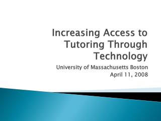 Increasing Access to Tutoring Through Technology