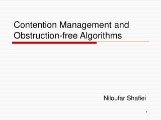 Contention Management and Obstruction-free Algorithms