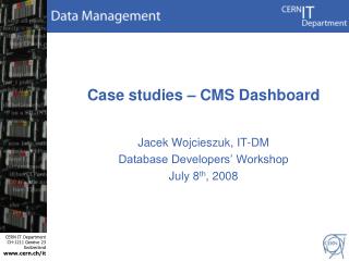 Case studies – CMS Dashboard