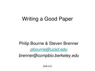Writing a Good Paper