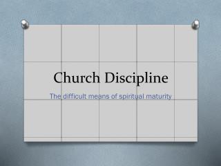 Church Discipline