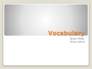 Vocabulary