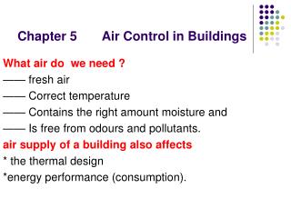 Chapter 5 Air Control in Buildings