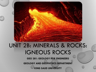 Unit 2b: minerals & rocks: Igneous rocks