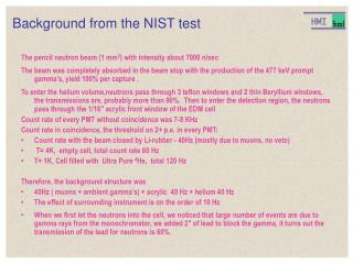 Background from the NIST test