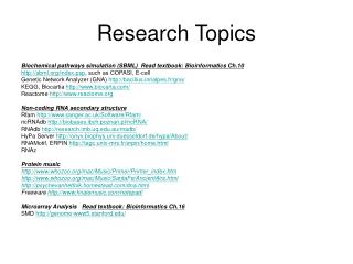 Research Topics