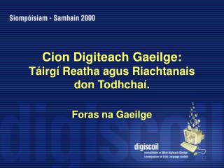 Cion Digiteach Gaeilge: Táirgí Reatha agus Riachtanais don Todhchaí.