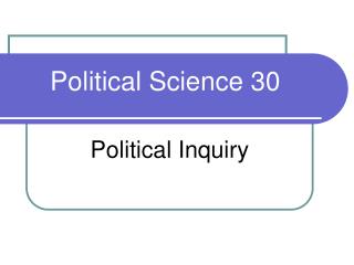 Political Science 30