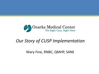 Our Story of CUSP Implementation Mary Fine, RNBC, QMHP, SANE