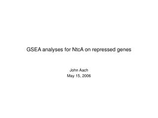 GSEA analyses for NtcA on repressed genes