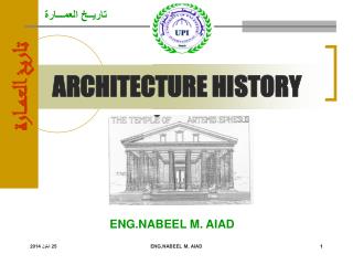 ARCHITECTURE HISTORY