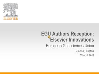 EGU Authors Reception: Elsevier Innovations