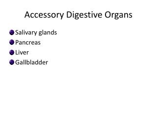 Accessory Digestive Organs