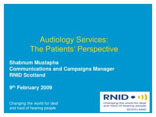 Audiology Services: The Patients’ Perspective