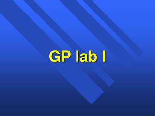 GP lab I