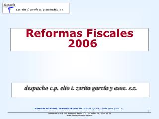 Reformas Fiscales 2006