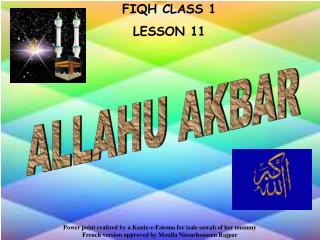 FIQH CLASS 1 LE SSON 11