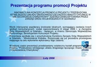 Prezentacja programu promocji Projektu