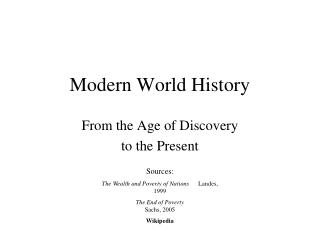 Modern World History