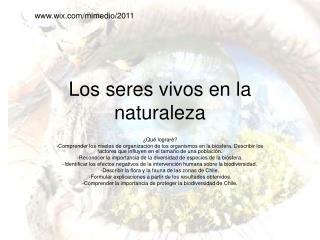 Los seres vivos en la naturaleza